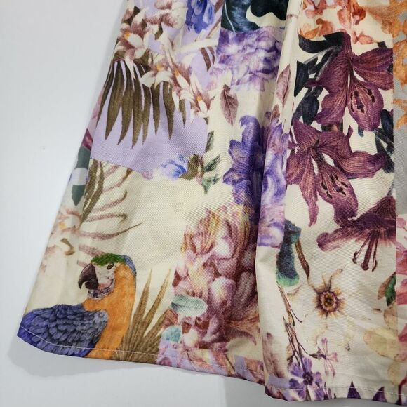 Girls Jungle Parrots Floral Colorful Polyester Lightweight Dress Size 6 - Picture 10 of 12